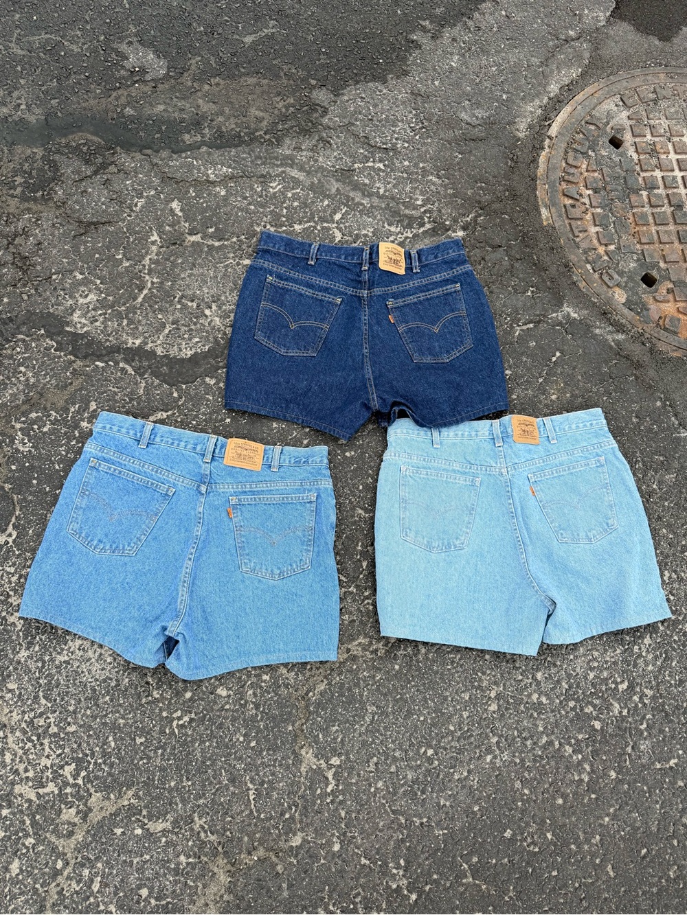 1970’s Levi's Trio of Blue Denim High-Waist Shorts